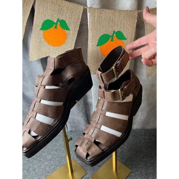 JEFFREY CAMPBELL Elective Sandal in Brown sz 7.5 $168 - Picture 1 of 10